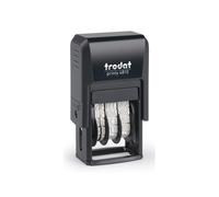 Trodat Printy 4810 Timbro Datario Autoinchiostrante Colore Nero, Formato Data GG MMM (in lettere) AAA, Italiano, Altezza carattere 3,8 mm, Impronta 20x38 mm, Cartuccia Nera Inclusa, in astuccio ECO
