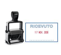 Datario autoinchiostrante Trodat Professional 5460/L con testo RICEVUTO acciaio