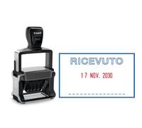 Datario autoinchiostrante Trodat Professional 5460/L con testo RICEVUTO acciaio 56x33 mm acciaio - 120416
