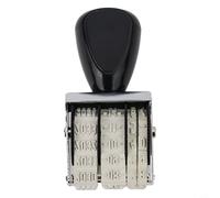 Datario manuale per ufficio, scuola, casa, anno regolabile 2020-2031, formato giorno/mese/anno con calendario lunare (lunare-27 x 4 mm), cornice in metallo bianco