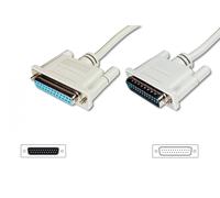 Cavo Per Prolunga (Modem Cable) Viti Lunghe 25 Poli Maschio/Femmina Mt.3