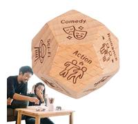 Date Night Dice - Cubo di legno per la decisione sull'amore e il film | 3x3 cm divertente regalo per la notte di appuntamenti per coppie, regali di anniversario, San , attento