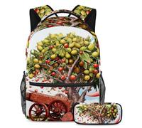 Date Palms and Iftar Cannons Stay Ahead of the class - Zaino con astuccio, set di 2 zaini indispensabili per bambini, ragazze e adolescenti, Multicolore#02, B:29.4x20x40cm P:19x7.5x3.8cm