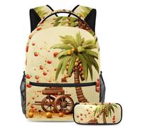 Date Palms and Iftar Cannons Stay Ahead of the class - Zaino con astuccio, set di 2 zaini indispensabili per bambini, ragazze e adolescenti, Multicolore#07, B:29.4x20x40cm P:19x7.5x3.8cm, Zaini