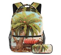 Date Palms and Iftar Cannons Stay Ahead of the class - Zaino con astuccio, set di 2 zaini indispensabili per bambini, ragazze e adolescenti, Multicolore#03, B:29.4x20x40cm P:19x7.5x3.8cm, Zaini