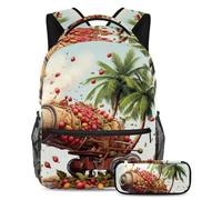 Date Palms e Iftar Cannons aggiorna la tua attrezzatura scolastica, set di 2 zaini, borsa da viaggio alla moda per ragazzi, ragazze e adolescenti, Multicolore#02, B：29.4x20x40cm P：19x7.5x3.8cm, Zaini