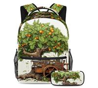 Date Palms e Iftar Cannons sono al passo con le tendenze, set di 2 zaini con zaino di grande capacità e astuccio, Multicolore#02, B：29.4x20x40cm P：19x7.5x3.8cm, Zaini Daypack