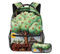 Date Palms e Iftar Cannons sono al passo con le tendenze, set di 2 zaini con zaino di grande capacità e astuccio, Multicolore#01, B：29.4x20x40cm P：19x7.5x3.8cm, Zaini Daypack