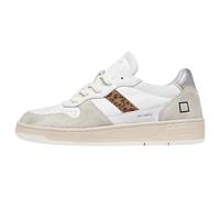 Date Sneakers Donna Court 2.0 Vintage Calf White Leopard - Bianco, 38