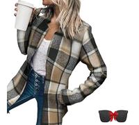 Datebacko Women's Solid Color Pocket Long Sleeve Open Front Coat, long sweaters for women cardigans with pockets,Stand Collar Slim Fit Blazer (#4,S)
