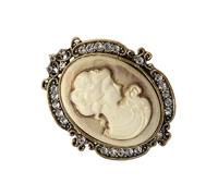 Datelose Lady Ritratto Spilla Vintage Design Ispirato In Lega Dorata Moda Pin Accessori Per La Decorazione di Abbigliamento Intaglio Cavità Mancanze Artigianali, Taglia unica, come descritto