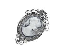 Datelose Lady Ritratto Spilla Vintage Design Ispirato In Lega Dorata Moda Pin Accessori Per La Decorazione di Abbigliamento Intaglio Cavità Mancanze Artigianali, Taglia unica, come descritto