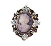 Datelose Lady Ritratto Spilla Vintage Design Ispirato In Lega Dorata Moda Pin Accessori Per La Decorazione di Abbigliamento Intaglio Cavità Mancanze Artigianali, Taglia unica, come descritto