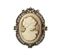 Datelose Lady Ritratto Spilla Vintage Design Ispirato In Lega Dorata Moda Pin Accessori Per La Decorazione di Abbigliamento Intaglio Cavità Mancanze Artigianali, Taglia unica, come descritto