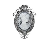 Datelose Lady Ritratto Spilla Vintage Design Ispirato In Lega Dorata Moda Pin Accessori Per La Decorazione di Abbigliamento Intaglio Cavità Mancanze Artigianali, Taglia unica, come descritto