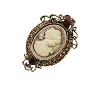 Datelose Lady Ritratto Spilla Vintage Design Ispirato In Lega Dorata Moda Pin Accessori Per La Decorazione di Abbigliamento Intaglio Cavità Mancanze Artigianali, Taglia unica, come descritto