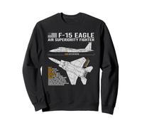 Dati dell'aereo da caccia a reazione F-15 Eagle Aircraft Blueprint Felpa
