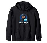 Dati Ninja Data Scientist Coding Analytics Statistiche Felpa con Cappuccio