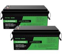 DATOUBOSS 12 V 200 Ah LiFePO4, batteria al litio da 2560 Wh con migliorata BMS da 200A, max 15000 cicli di profondità, supporto in serie/collegamento parallelo, per camper, pannello solare, nautica (2