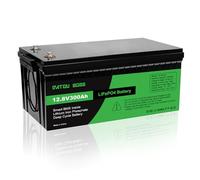 DATOUBOSS Batteria al litio da 12 V 300 Ah LiFePO4, 3840 Wh con migliorata BMS, 10000 - 15000 cicli di profondità, supporto in serie/collegamento parallelo, per camper, pannello solare, marino, casa