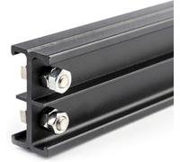 DATOUBOSS Binario doppio da 1 m per sistema di scorrimento a soffitto - binario mobile per ampliare i sistemi di illuminazione pantografo, lega di alluminio, nero