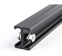 DATOUBOSS Binario singolo da 1 m per sistema di scorrimento a soffitto - guida fissa a forma di H per ampliare i sistemi di illuminazione pantografo, lega di alluminio, nero