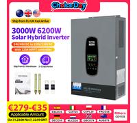 DATOUBOSS Inverter ibrido a onda sinusoidale pura da 6200 W 48 V CC a 230 V CA, MPPT 120 A senza batteria per batterie al piombo-acido e lifepo4
