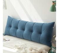 DATOUJL Cuscini Testata Letto,Cuscino per testiera Queen,Cuscino per Letto/Divano Cuscino per testiera Antiscivolo, Cuscino per Lettura con Supporto per la Schiena Tatami (Blu,180 * 55 cm)