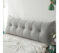 DATOUJL Cuscini Testata Letto,Cuscino per testiera Queen,Cuscino per Letto/Divano Cuscino per testiera Antiscivolo, Cuscino per Lettura con Supporto per la Schiena Tatami (Grigio,150 * 55 cm)