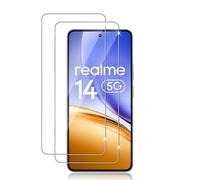 Datree 2 Pezzi per Realme P3/Realme 14 5G/Realme 14T 5G Pellicola Vetro Temperato, 9H Protezione Anti GraffioCover Amichevole Pellicola Protettiva Protezione Schermo
