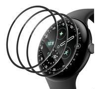 Datree 3 Pezzi per Google Pixel Watch 5/Watch 4 45mm Vetro Temperato | Pellicola Prottetiva Anti Graffio, Copertura Totale Film Pellicola, Durezza 9H, Senza Bolle, HD Chiaro- Nero