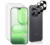 Datree 3 Pezzi per Honor 600 Lite 5G Pellicola Vetro Temperato, con 3 Pezzi Pellicola Fotocamera (Nera), Durezza 9H HD Anti Graffio Protettiva Protezione Schermo