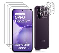 Datree 3 Pezzi per OPPO Reno 16 5G Pellicola Vetro Temperato, con 3 Pezzi Pellicola Fotocamera, Durezza 9H Anti GraffioCover Amichevole Protettiva Protezione Schermo