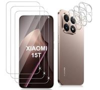 Datree 3 Pezzi per Xiaomi 17T/17T Pro/15T/15T Pro Pellicola Vetro Temperato, con 3 Pezzi Pellicola Fotocamera, Durezza 9H Anti GraffioCover Amichevole Protettiva Protezione Schermo