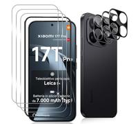 Datree 3 Pezzi per Xiaomi 17T Pro 5G Pellicola Vetro Temperato, con 3 Pezzi Pellicola Fotocamera (Nera), Durezza 9H HD Anti Graffio Protettiva Protezione Schermo