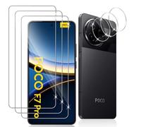 Datree 3 Pezzi per Xiaomi Poco F7 Pro/Poco F7 Ultra Pellicola Vetro Temperato, con 3 Pezzi Pellicola Fotocamera, Durezza 9H Anti Graffio Amichevole Protettiva Protezione Schermo