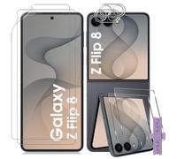 Datree per Samsung Galaxy Z Flip 8/Z Flip8 Vetro Temperato, 2+2+2 Pezzi Protettiva Interno in TPU + Protezione Schermo Esterno + Fotocamera Vetro Temperato, Senza Bolle, HD Anti-Graffio Film