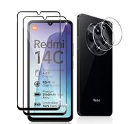 Datree per Xiaomi Redmi 14C/14 C/Poco C75/Redmi A4 Vetro Temperato,2 Pezzi Pellicola Protettiva con 2 Pezzi Pellicola Fotocamera, Durezza 9H Anti Graffio Amichevole Protettiva Protezione Schermo