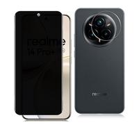 Datree Privacy Pellicola Protettiva per Realme 14 Pro Plus/Realme 14 Pro+ 5G, 3D Privacy Vetro Temperato con Pellicola Fotocamera, Durezza 9H Anti-Spy Senza Bolle Vetro Temperato, Anti Graffio