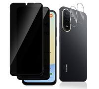 Datree Privacy Pellicola Protettiva per Xiaomi Redmi A7 Pro, 2+2 Pezzi Privacy Vetro Temperato con Pellicola Fotocamera, Durezza 9H Anti-Spy Senza Bolle Vetro Temperato, Anti Graffio