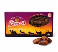 Datteri Deglet Nour Dorcas 1kg - Naturali della Tunisia Cat.1 - Dolci Morbidi Senza Conservanti - Snack Energetico Ricco di Fibre - Ideali per Dolci, Colazione, Cucina Mediorientale