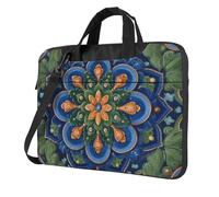 Datura modello floreale stampato borsa a tracolla per computer portatile valigetta a tracolla facile da usare quando si viaggia per affari, Nero, 15.6 inch