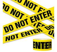Daucin Do not enter Tape, nastro di avvertimento giallo autoadesivo, nastro di sicurezza con testo nero in grassetto, massima leggibilità per decorazioni di Halloween, aree di pericolo sul posto di