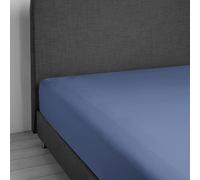 DaunenStep Lenzuolo con gli angoli elastici - Vivacolor | Blu | 110-130 x 200 cm - piazza e mezza