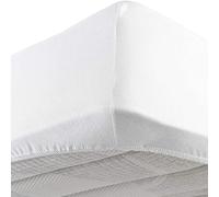 DaunenStep | Lenzuolo in cotone con angoli elastici | Misura: 170-200 x 200 cm - matrimoniale | Colore:Bianco