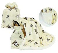 Daunex Caldo Plaid Morbidotto Invernale Morbido Pile Agnellato cm 130 x 160 Contenuto in Comoda Sacca Regalo (Raccon Naturale)