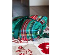 Daunex Plaid morbidotto Tartan (Verde, 240 X 200 CM)