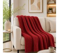 Daunex Coperta Matrimoniale in Morbido Pile 250 x 200 cm - Rosso, 2 Piazze