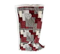 Daunex Coperta Morbidotto in Coral Stampato con Retro agnellato Art. Patchwork - Rosso, 1 Piazza