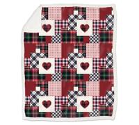 DAUNEX Coperta Plaid Morbidotto in Coral con Retro Sherpa Art. Saint Veran - Rosso, 2 Piazze